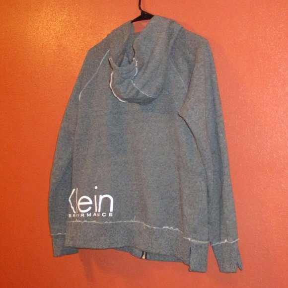 Calvin Klein Performance Woman Large Grey White Long Sleeve Hooded Jacket - Picture 6 of 7